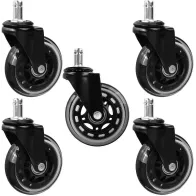 KUMMIST RATTAD KONTORITOOLILE 5TK, 75MM, MAX 225KG GEKO