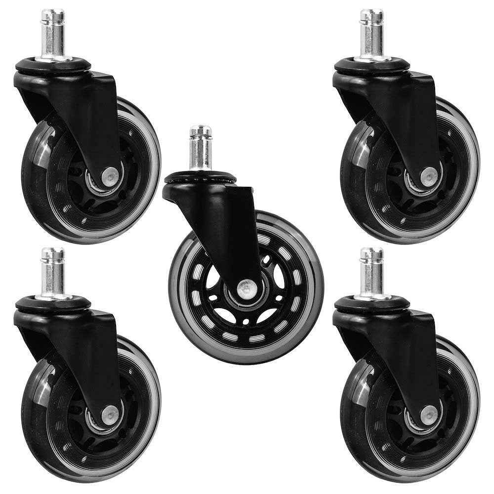 KUMMIST RATTAD KONTORITOOLILE 5TK, 75MM, MAX 225KG GEKO