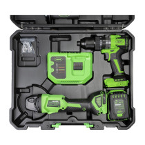20V AKULÖÖKTRELL/KRUVIKEERAJA + 125MM AKU NURKLIHVIJA KOMPLEKT, HARJAVABAD,+4,0AH AKU+LAADIJA JBM*