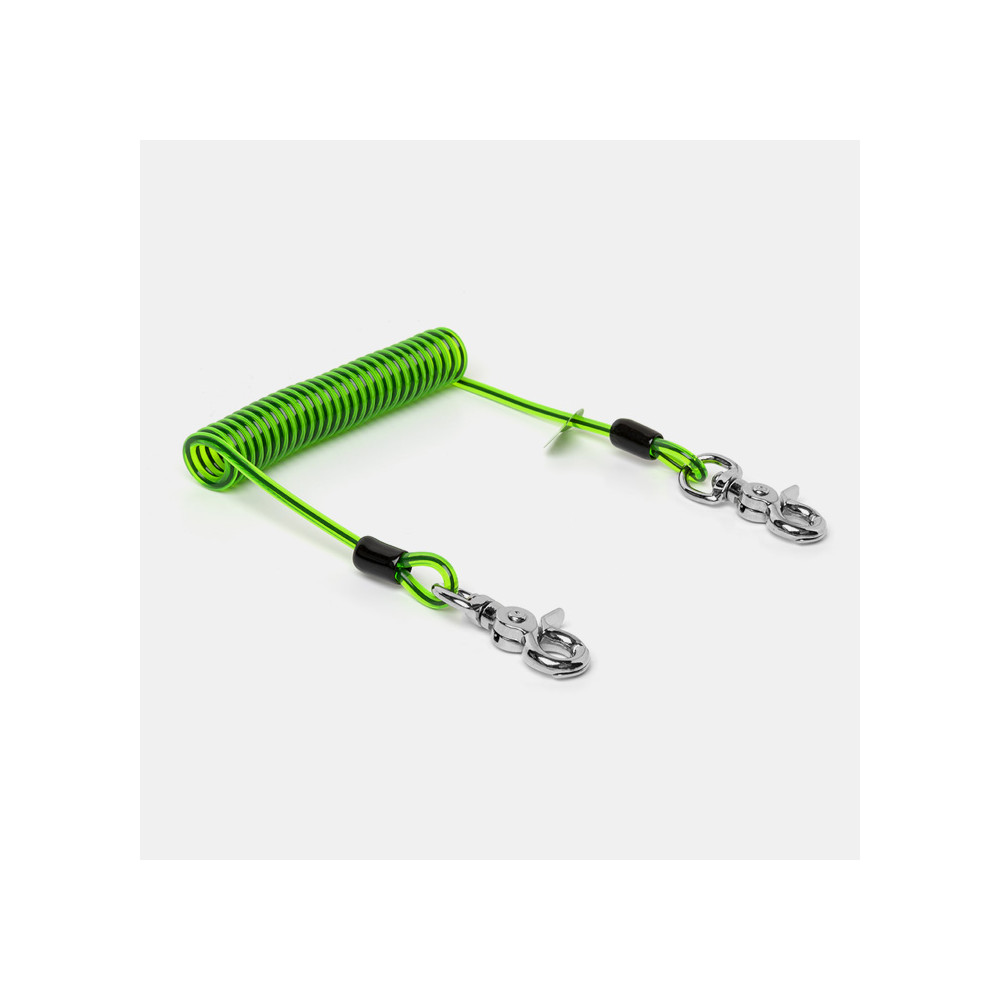 Extended coil tool lanyard NLG, with two carabines, max load 3kg