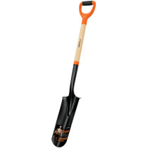 Drain spade with 15x61cm head, wooden shaft, two component D-handle, 112cm, Truper®