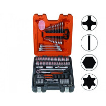 Socket and spanners set 1/4" and 1/2" 106 pcs Metric+INCH