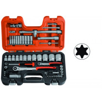 Socket set 1/4"+1/2" 56pcs