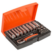 1/4 Inch Multi-socket set 4-13mm + bits PH,PZ,HEX,TORX assortment