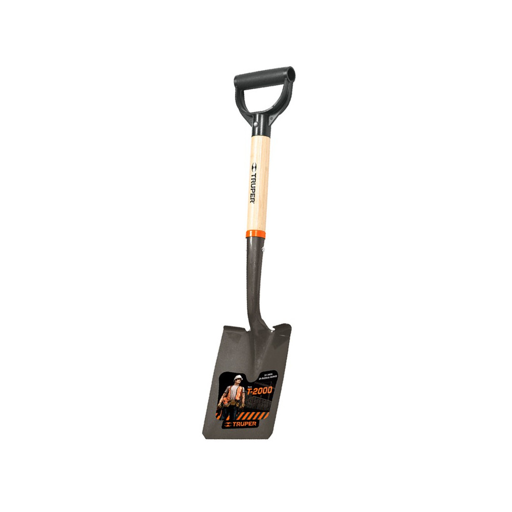 Small shovel 15x38cm, wooden shaft, plastic D-handle, 70cm, Truper®