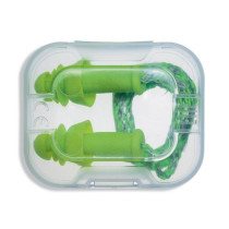 Reusable ear plugs with cord Uvex Whisper+, lime, SNR 27dB, size M, in a plastic mini box