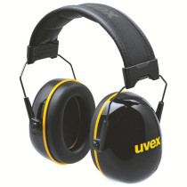 Earmuffs Uvex K20. SNR: 33dB, black/neon lime. Foldable. Soft head band