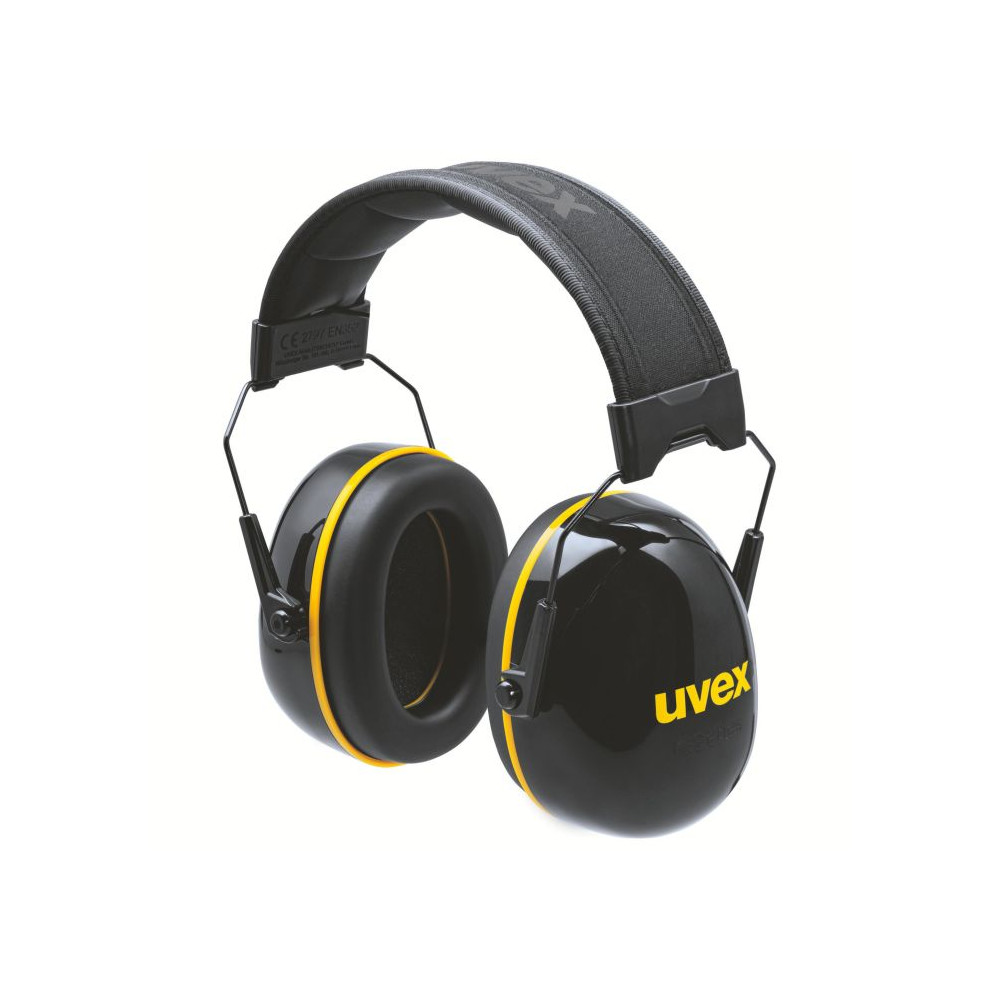 Earmuffs Uvex K20. SNR: 33dB, black/neon lime. Foldable. Soft head band