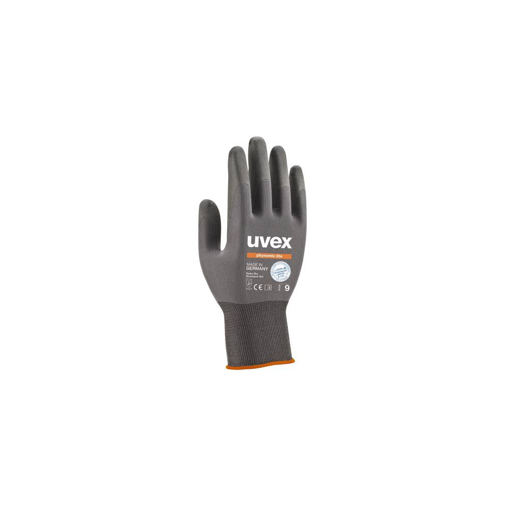 Safety gloves Uvex Phynomic Lite, grey, size 7