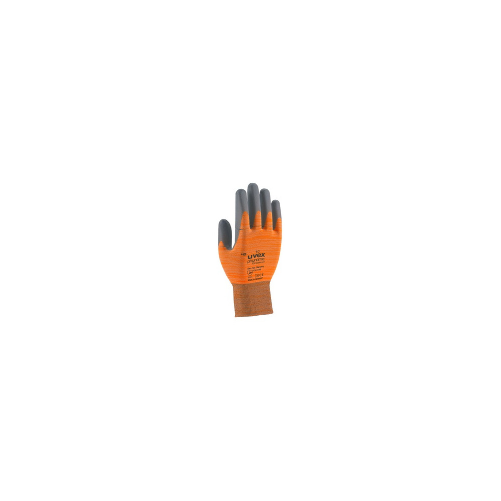 Safety gloves Uvex Phynomic X-Foam, orange, size 8