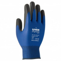 Safety gloves Uvex Phynomic WET, Polyamide/elastane with Aqua polymer coating for wet areas, blue. Size 8