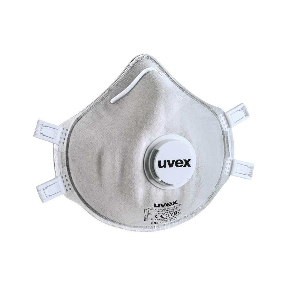 Face mask silv-Air classic Carbon 2320 FFP3, preformed mask with valve, grey, 3 pcs retail pack