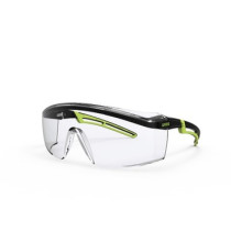 Safety glasses Uvex Astrospec 2.0, clear panorama lens, supravision excellence (anfi scratch, anti fog) coating, black/lime