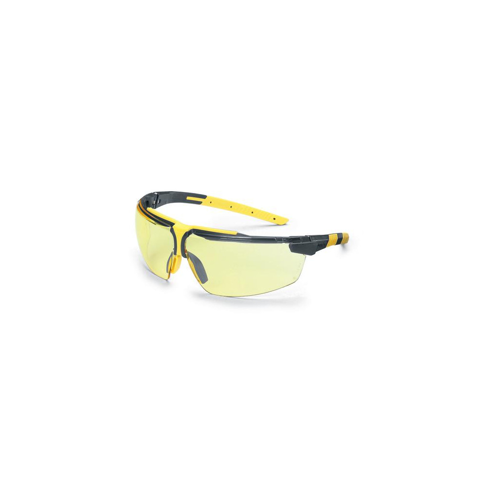 Safety glasses Uvex i-3 s, amber lens, supravision excellence (anfi scratch, anti fog) coating, anthrazit/yellow. Variable side 