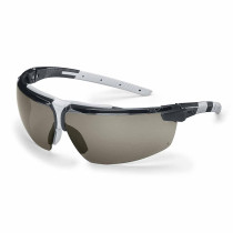 Safety glasses Uvex i-3, grey lens, supravision excellence (anfi scratch, anti fog) coating, black/light grey. Variable side arm