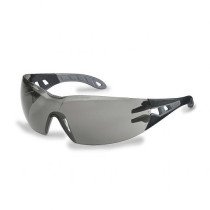 UVEX safety glasses Pheos, gray lens, supravision excellence (anti-fog, anti-scratch) black/grey