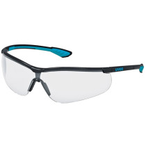 Safety glasses Uvex Uvex Sportstyle, clear lense, supravision extreme (anti scratch, anti fog) coating, black/blue. Super light 