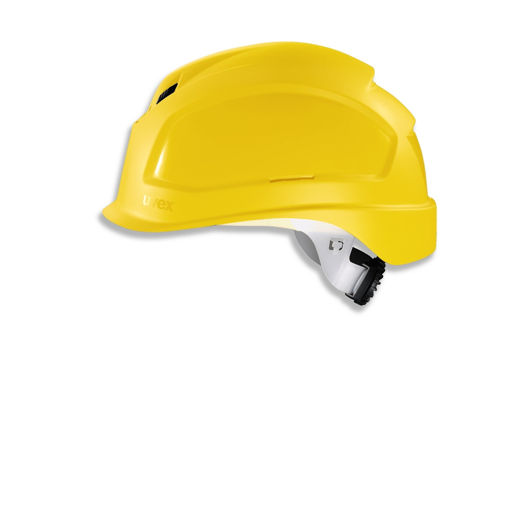 Safety helmet Pheos B-S-WR, Yellow, variable front/back ventilation, 55-61 cm. Textile harnes of 6 straps, short brim