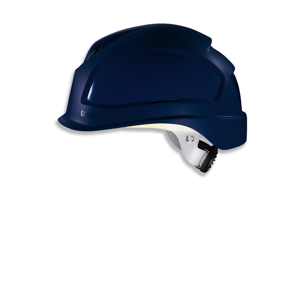 Safety helmet Pheos B-S-WR, Blue, variable front/back ventilation, 55-61 cm. Textile harnes of 6 straps, short brim