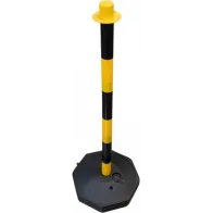 PVC MUST-KOLLANE PIIRDEPOST/OHUPOST JALAGA (LIIVAGA TÄIDETAV) KETIHOIDJAGA JBM