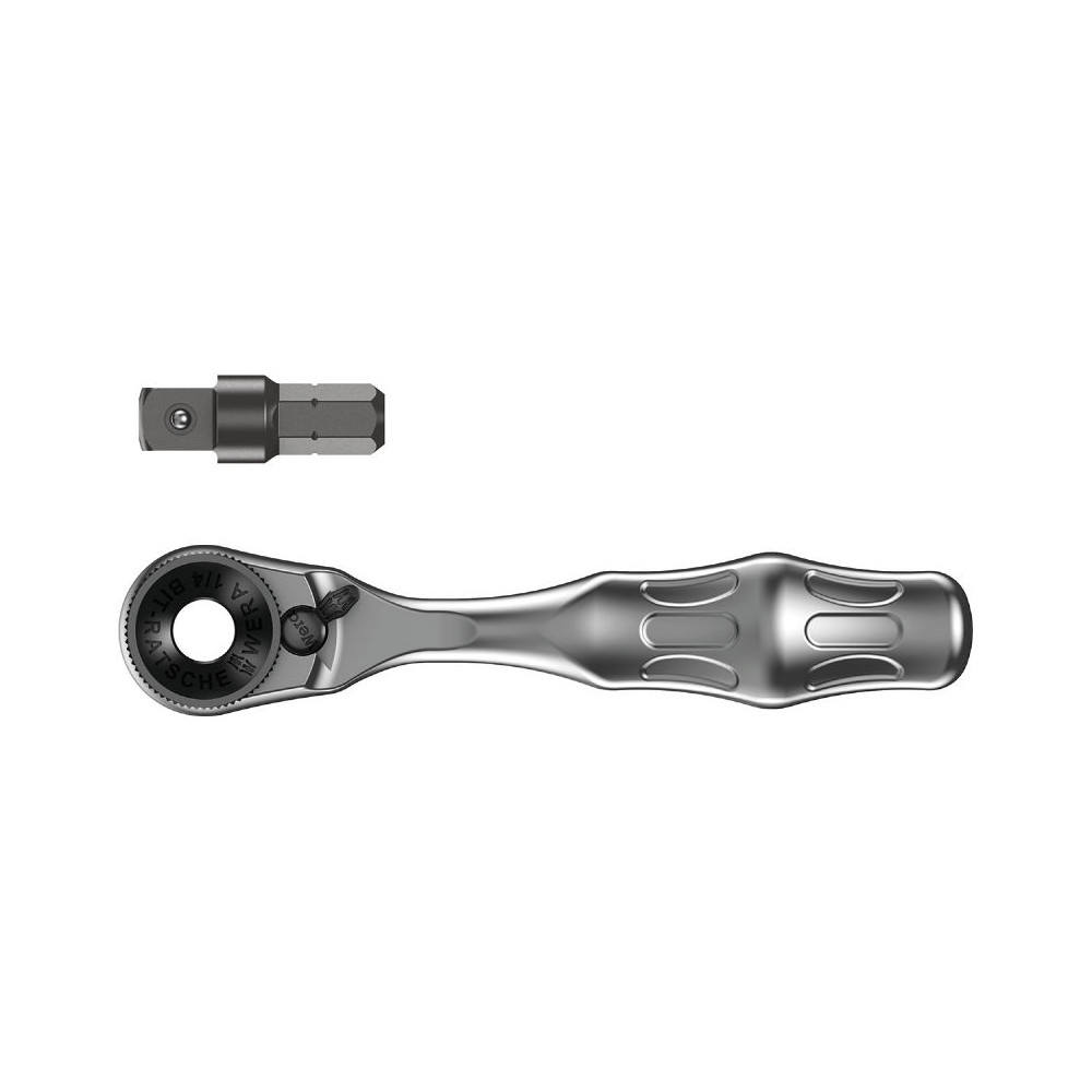 Wera 8001 A Zyklop mini 1/4" bit ratchet + 1/4" socket adaptor