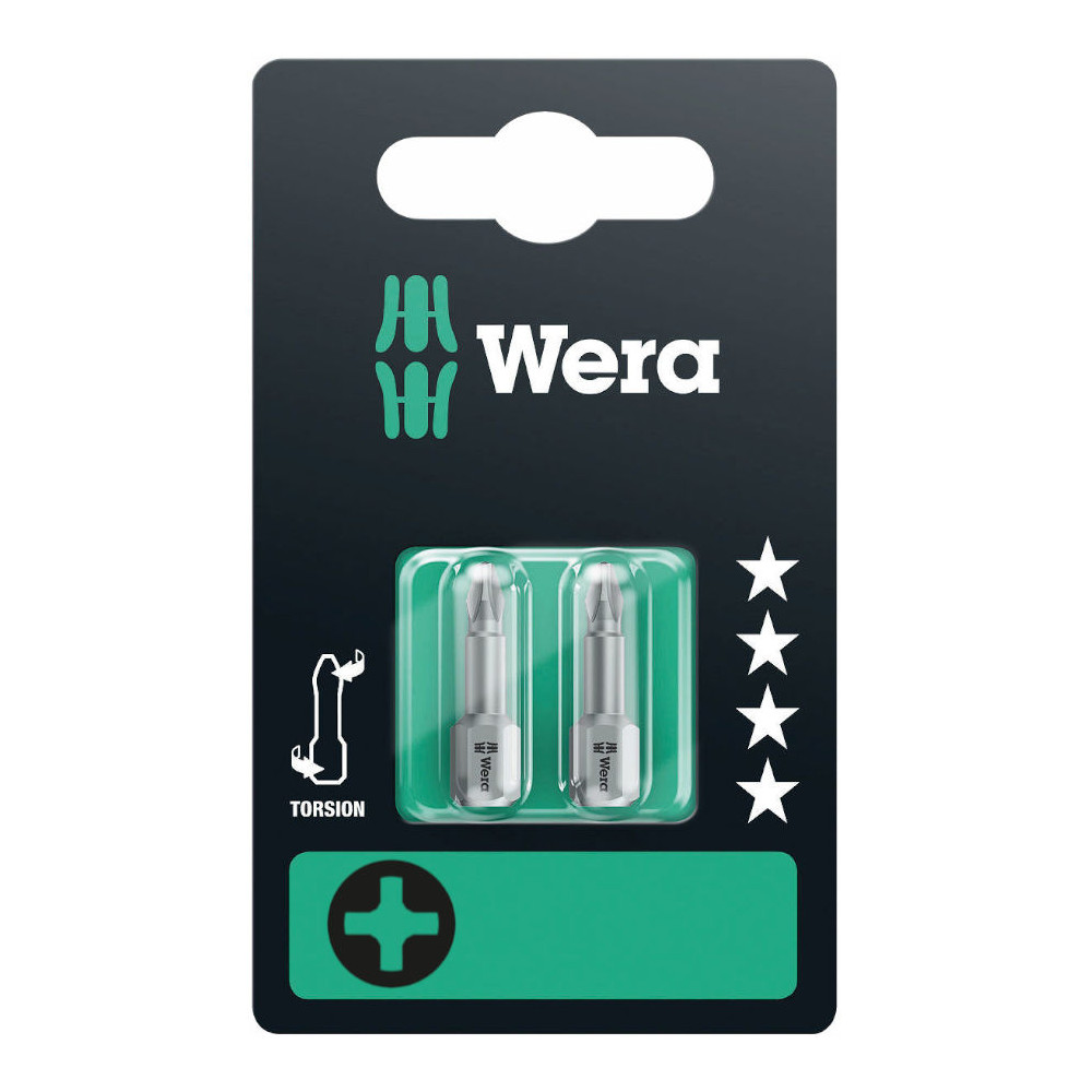 Wera 851/1 Torsion bits PH 1 + PH 2 + PH 3 x 25mm