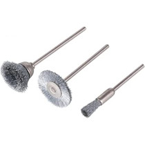 Miniature brushes set for drill 3pcs, 2.3mm shank