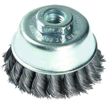 Steel wire cupbrush for angle grinder, 65mm, twisted Ø0.35mm, M14