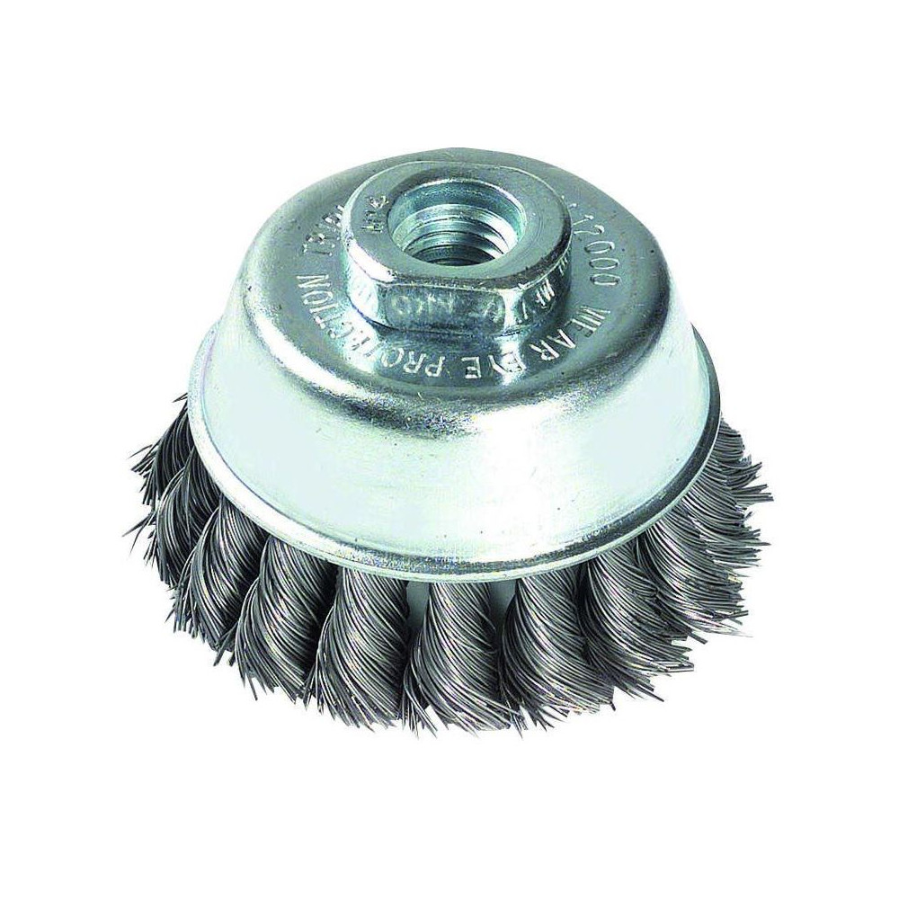 Steel wire cupbrush for angle grinder, 65mm, twisted Ø0.35mm, M14