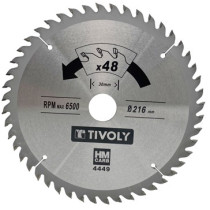 Circular saw blade 190x30x2.8/1.7mm, z40, 15°, (20mm adaptor), for wood