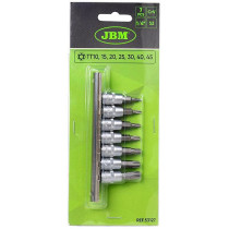 7-OS. 1/4" AVAGA TORX PADRUNOTSIKUTE KOMPLEKT T10-T45, SIINIL JBM