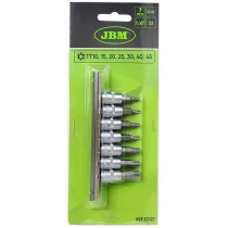 7-OS. 1/4" AVAGA TORX PADRUNOTSIKUTE KOMPLEKT T10-T45, SIINIL JBM