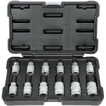 12-OS. 1/2" TORX PADRUNOTSIKUTE KOMPL. T20-T100, LÜHIKESED/PIKAD JBM