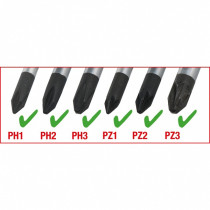 UNIVERSAALNE KRUVIKEERAJA RIST 6IN1, 125MM RIST PH/PZ 1-3 KS TOOLS