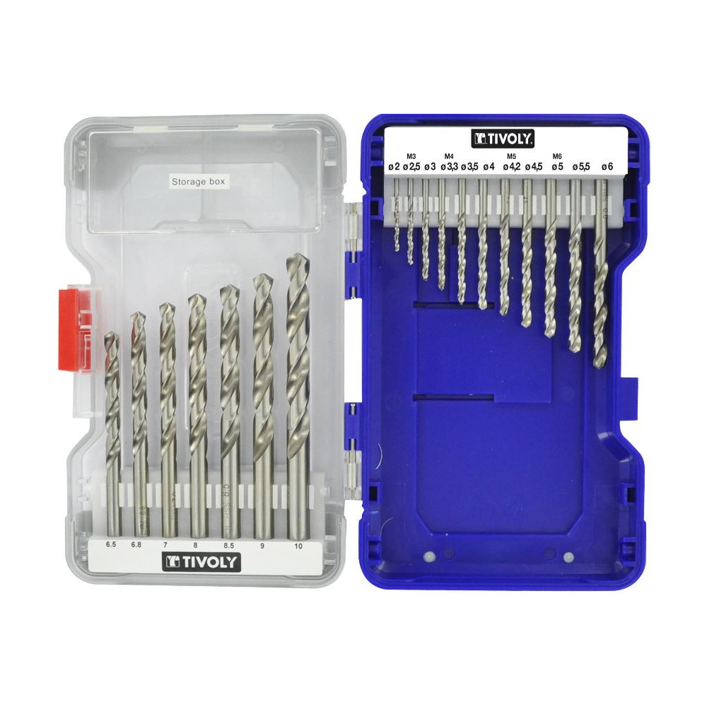 Metal drills set 2-10mm, HSS, fully ground, 18pcs