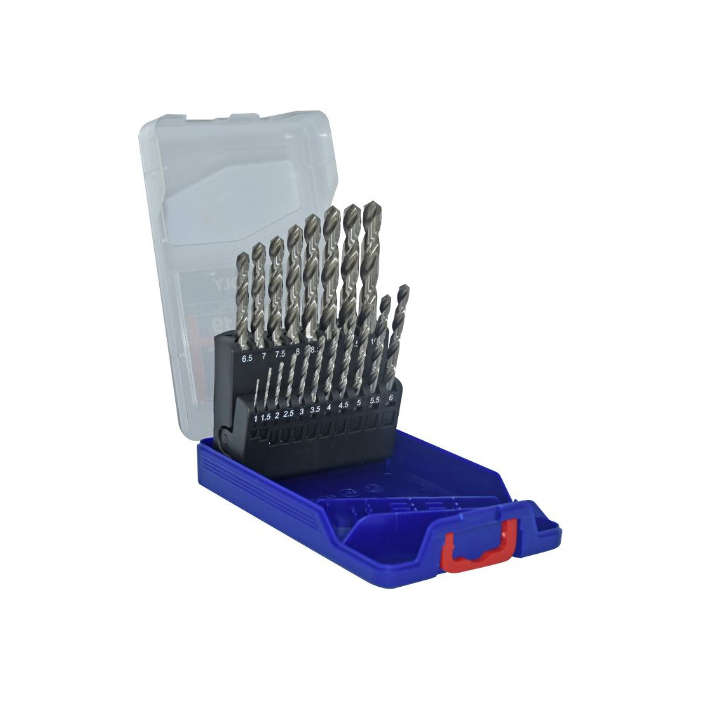 Metal drills set 1-10mm, HSS, fully ground, 19pcs