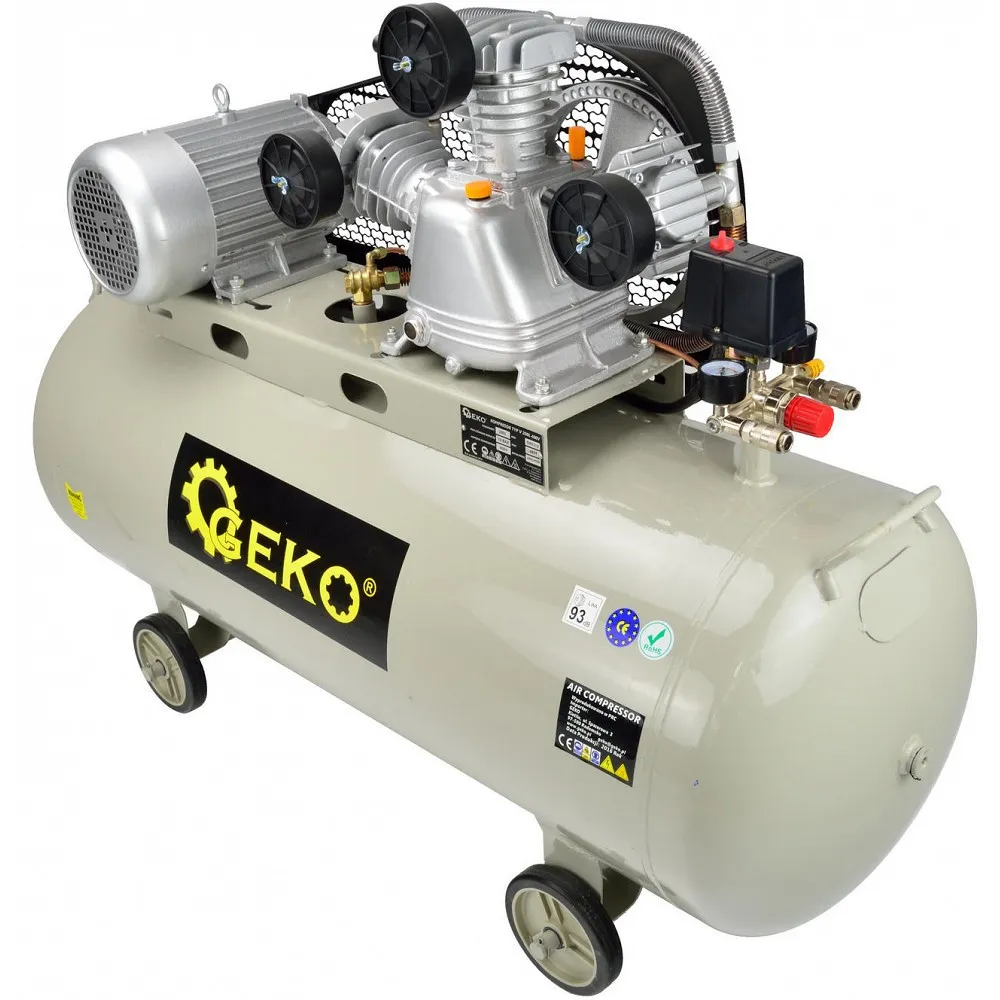KOLBKOMPRESSOR KOLME SILINDRIGA 200L PAAK, 8BAR, 3KW 400V GEKO