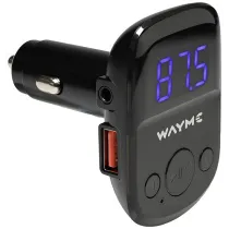 VOLTMEETER + 2XUSB KIIRLAADIJA + FM TRANSMITTER + HANDS FREE 12/24V 25W WAYME