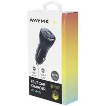 SIGARETISÜÜTAJA PESASSE KIIRLAADIJA 2X USB-C 3A/MAX 60W, 12V/24V WAYME
