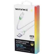 LAADIMISJUHE SILIKOON USB - LIGHTNING/APPLE 100CM WAYME