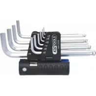 10-OS.TOLLMÕÕDUS L-KUUSKANTVÕTMETE KOMPL. 1/16"-3/8", PIKAD KUULOTS KS TOOLS
