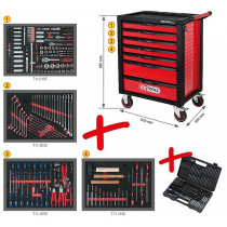 515-OS. TÖÖRIISTAKÄRU TÖÖRIISTADEGA RACINGLINE 7-SAHTLIGA PUNANE/MUST KS TOOLS