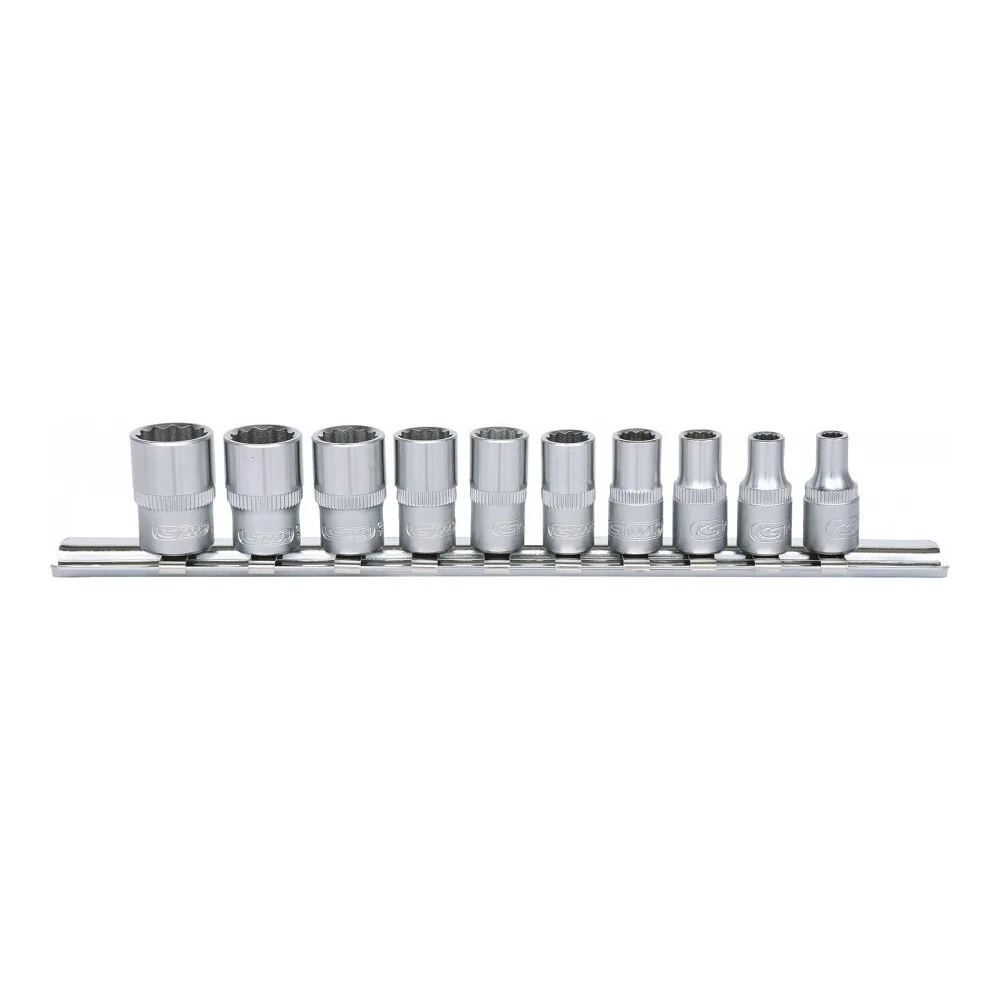 10-OS. 1/4" PADRUNITE KOMPL. 4-13MM, 12-KANT, SIINIL KS TOOLS