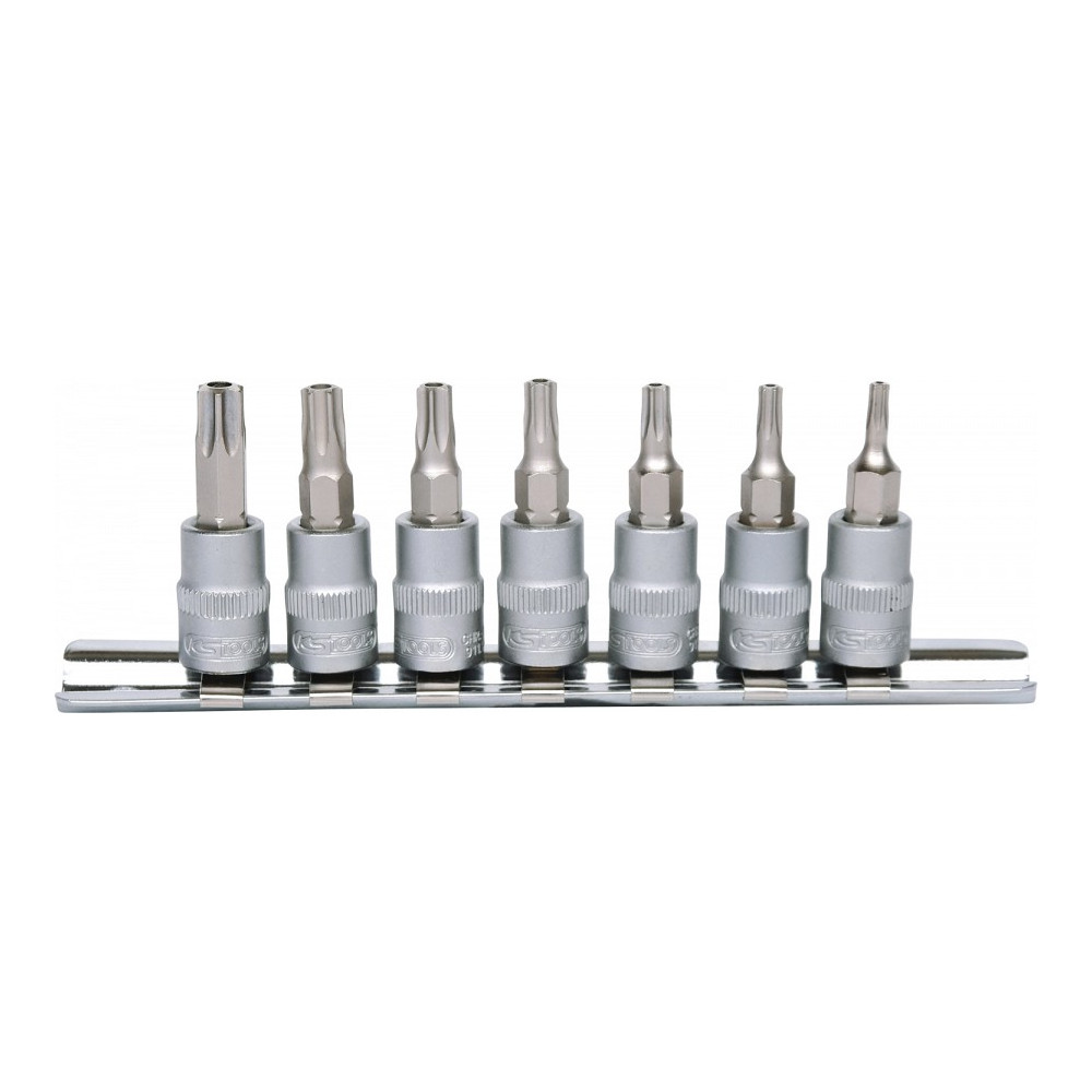 7-OS. 1/4" TORX AVAGA PADRUNOTSIKUTE KOMPL. TH10-TH40, SIINIL KS TOOLS