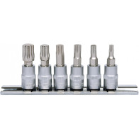 6-OS. 1/4" 12-TÄHIK PADRUNOTSIKUTE KOMPL. M4-M10, SIINIL KS TOOLS