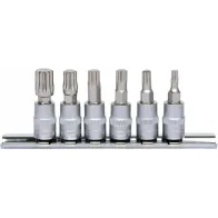 6-OS. 1/4" 12-TÄHIK PADRUNOTSIKUTE KOMPL. M4-M10, SIINIL KS TOOLS