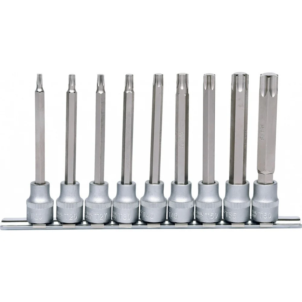 9-OS. 3/8" PIKKADE TORX PADRUNOTSIKUTE KOMPL. T20-T60 KS TOOLS