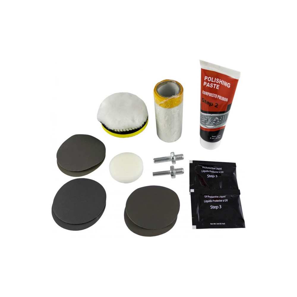 HEADLIGHT RESTORATION KIT TULEKLAASIDE/TULEDE TAASTAMISE TARVIKUD+PASTA JBM