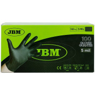 TÖÖKINDAD NITRIIL "NITRILE 5,0MIL", MUST M 100TK JBM