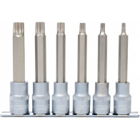 6-OS. 1/2" PIKKADE 12-TÄHIK PADRUNOTSIKUTE KOMPL. M5-M14, 110MM, SIINIL KS TOOLS